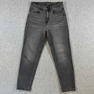 American Eagle Jeans Womens 4 Short Mom High Rise Black Stretch Denim